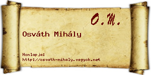 Osváth Mihály névjegykártya